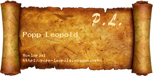 Popp Leopold névjegykártya